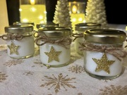 Świeczka sojowa w małym słoiczku upominek na święta 
