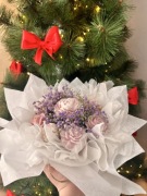 Flower Box na Dzień Babci Świece Róże Piwonie Tulipany Prezent