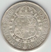 Szwecja 2 korony 1938 - 31 mm - srebro Ag 0,800 - nr 1