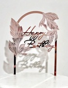 Topper happy birthday różowe złoto