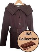 Damski płaszcz zimowy polski produkt J&S Collection czekoladowy brąz