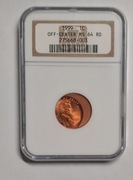 1 cent 1999 Lincoln - ANA OFF-CENTER MS64 RD-PIĘKNA !!!
