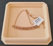 Bransoletka, srebro złocone złotem 18k Vermeil, z diamentami szampańskimi 