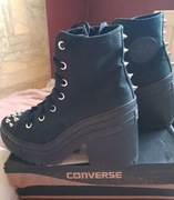 Buty converse all star 39 heel limitowana edycja ćwieki goth gruby obcas