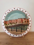 Talerz malowany Liverpool Arcopal szkło mleczne