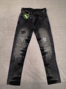 Nowe szare spodnie jeansy z dziurami łatami  AXN Scary jeans ok. 146 - 152