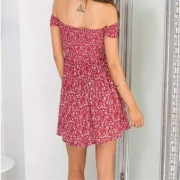 sukienka boho z krótkim rękawem