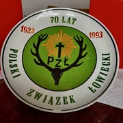 70 lat PZŁ pamiątkowy talerz Polskiego Związku Łowieckiego