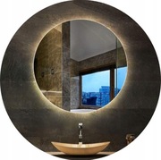 LUSTRO OKRĄGŁE LED 80cm SZLIFOWANE PODŚWIETLANE LUSTRO ŁAZIENKOWE bez ramy