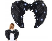 Czarne Skrzydła Anioła Prawdziwe Pióra Świecące