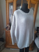 Sweter nowy beż metki COCOMORE moher, szary z połyskującą nitką