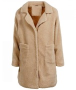 Płaszcz, narzutka typu teddy, alpaka , rozmiar L