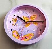 Zegar ścienny Hama "Motyl" do pokoju dziecięcego śr. 20 cm nowy