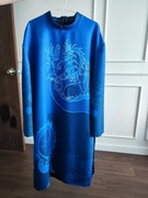 oryginalny wietnamski męski strój Ao Dai z motywem smoka, unikat!