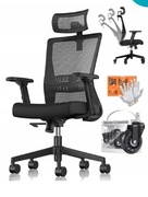 KRZESŁO BIUROWE FOTEL OBROTOWY KOMPUTEROWY KESSER CZARNY DO 150KG