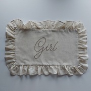 Poszewka lniana z haftem 