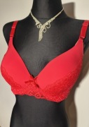 Czerwony koronkowy biustonosz stanik sexi r. 75D