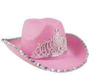 Kapelusz "Kowboj z koroną", różowy, BOLAND nowy 