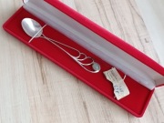 ŁYŻECZKA Z KAMIENIEM DO KAWY FILIŻANKI SREBRO PRÓBA 3 KRAKÓW