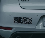 Naklejka ONE PIECE na Auto | Logo Luffy 20cm czarna
