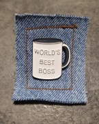 Pin przypinka kubek kawa office