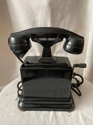 Zabytkowy telefon stacjonarny bakelit, korbka, styl Art Deco