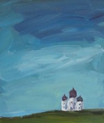 Biała cerkiew, 19,5x23, pejzaż