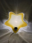 Kinkiet PRL lata 70., żółty 26 cm – oryginał, vintage design