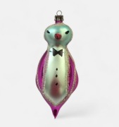 Bombka PINGWIN bombki choinkowe PRL szklane kształtki vintage 