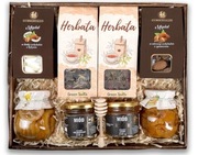DUŻY KOSZ PREZENTOWY migdał herbata miód przetwowy