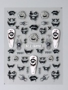 NAKLEJKI NA PAZNOKCIE HALLOWEEN MASKI TWARZE PAJĄKI 1 ARKUSZ