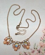 Glamour kryształy kryształki secesyjny złoty naszyjnik łańcuszek modny