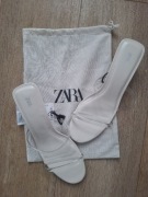 Klapki ZARA białe nowe z metką 39 