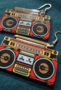Kolczyki Boombox retro