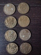 Monety 2 zł, różne roczniki z okresu PRL 