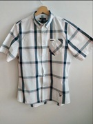 Koszula Firetrap M krótki rękaw katka bawełna Biały Granatowy