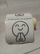 Etykiety ostrzegawcze na paczki 50 szt. FRAGILE GÓRA DZIĘKUJEMY 58x60 mm