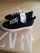Zara trampki czarne sneakersy 37