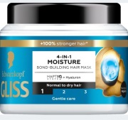 Gliss maska do włosów 4w1 Moisture, włosy normalne i suche 400 ml