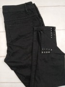 s.Oliver spodnie damskie skinny czarne 42 L nity stretch dopasowane slim 