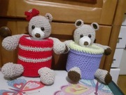 Miś organizer szydelkiem robiony 