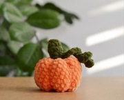 Pluszowa pomarańczowa dynia szydełko rękodzieło