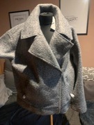 ZARA kurtka biker ramoneska narzutka dzianina boucle oversize duża
