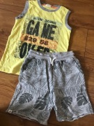 COCCODRILLO r.128 Jeansy+ krótkie spodenki+top 