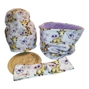 Zestaw wiosenny czapka komin opaska bawełniana Żyrafki 