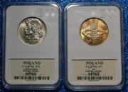 ZESTAW 10 ZŁ KOŚCIUSZKO 1970 I FAO 1971 MS68 