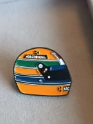 Unikatowa nowa przypinka igłowa kask Ayrton Senna dla fana Formuły 1.