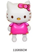 Duży BALON z folii aluminiowej 116*66 Hello Kitty kolor czerwony 