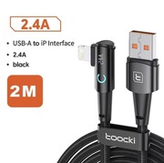 Kabel Toocki 2,4A USB-A - Lightning 2M - kabel kątowy z diodą LED (iPhone)