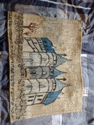 Gobelin Otwock 1983 niebieski zamek PRL